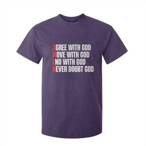 Christian T Shirt For Kid Amen Agree Move End With God Never Doubt God TS09 Purple Print Your Wear