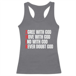 Christian Racerback Tank Top Amen Agree Move End With God Never Doubt God TS09 Charcoal Print Your Wear