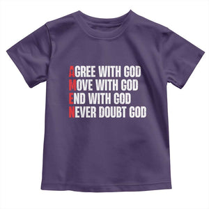 Christian Toddler T Shirt Amen Agree Move End With God Never Doubt God TS09 Purple Print Your Wear