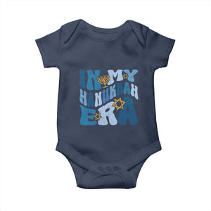 In My Hanukkah Era Baby Onesie Groovy Chanukkah Jewish TS09 Navy Print Your Wear