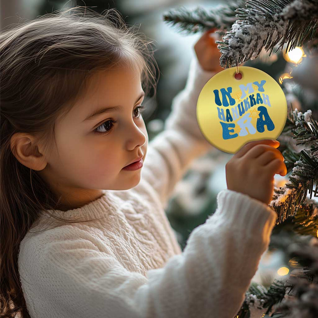 In My Hanukkah Era Christmas Ornament Groovy Chanukkah Jewish TS09 Print Your Wear