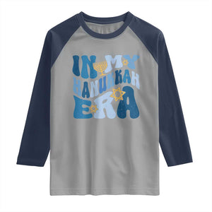 In My Hanukkah Era Raglan Shirt Groovy Chanukkah Jewish TS09 Sport Gray Navy Print Your Wear