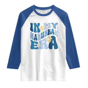 In My Hanukkah Era Raglan Shirt Groovy Chanukkah Jewish TS09 White Royal Print Your Wear