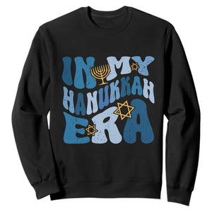 In My Hanukkah Era Sweatshirt Groovy Chanukkah Jewish TS09 Black Print Your Wear