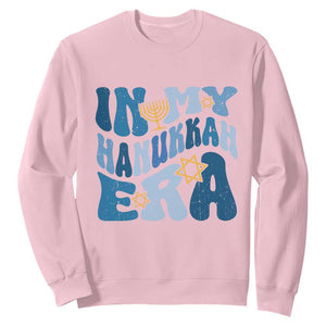 In My Hanukkah Era Sweatshirt Groovy Chanukkah Jewish TS09 Light Pink Print Your Wear