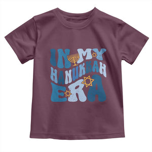 In My Hanukkah Era Toddler T Shirt Groovy Chanukkah Jewish TS09 Maroon Print Your Wear