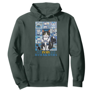 Hanukkah Cat Hoodie In My Hanukkat Era Cute Jewish Cats TS09 Dark Forest Green Print Your Wear