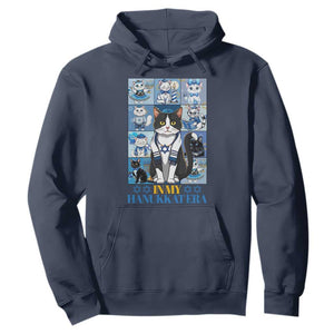 Hanukkah Cat Hoodie In My Hanukkat Era Cute Jewish Cats TS09 Navy Print Your Wear