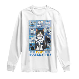 Hanukkah Cat Long Sleeve Shirt In My Hanukkat Era Cute Jewish Cats TS09 White Print Your Wear