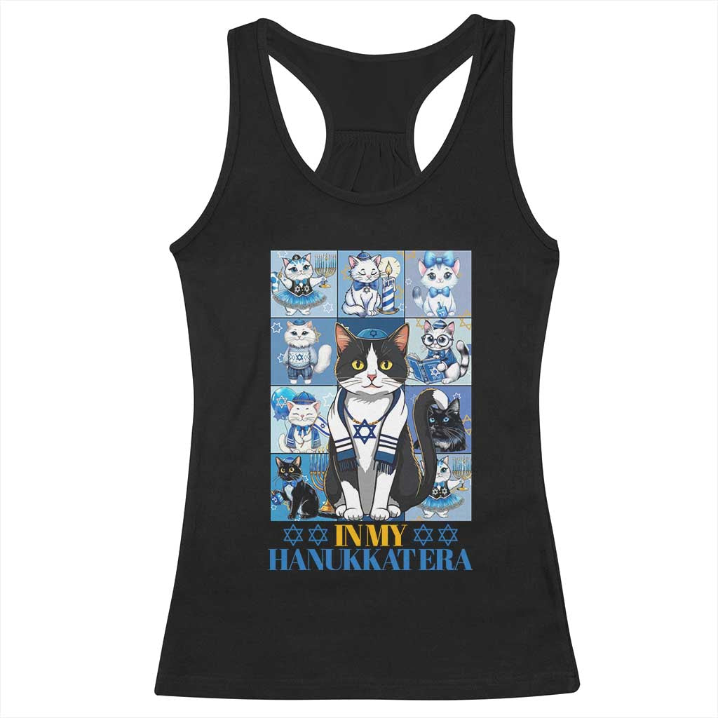 Hanukkah Cat Racerback Tank Top In My Hanukkat Era Cute Jewish Cats TS09 Black Print Your Wear