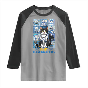 Hanukkah Cat Raglan Shirt In My Hanukkat Era Cute Jewish Cats TS09 Sport Gray Black Print Your Wear