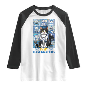 Hanukkah Cat Raglan Shirt In My Hanukkat Era Cute Jewish Cats TS09 White Black Print Your Wear