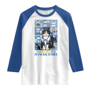 Hanukkah Cat Raglan Shirt In My Hanukkat Era Cute Jewish Cats TS09 White Royal Print Your Wear