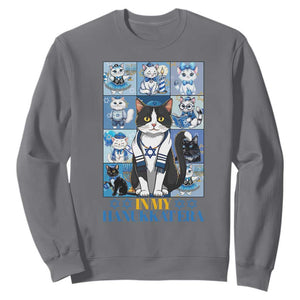 Hanukkah Cat Sweatshirt In My Hanukkat Era Cute Jewish Cats TS09 Charcoal Print Your Wear