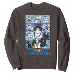 Hanukkah Cat Sweatshirt In My Hanukkat Era Cute Jewish Cats TS09 Dark Chocolate Print Your Wear