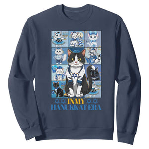 Hanukkah Cat Sweatshirt In My Hanukkat Era Cute Jewish Cats TS09 Navy Print Your Wear