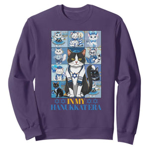 Hanukkah Cat Sweatshirt In My Hanukkat Era Cute Jewish Cats TS09 Purple Print Your Wear