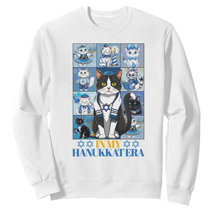 Hanukkah Cat Sweatshirt In My Hanukkat Era Cute Jewish Cats TS09 White Print Your Wear