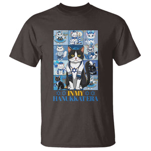 Hanukkah Cat T Shirt In My Hanukkat Era Cute Jewish Cats TS09 Dark Chocolate Print Your Wear