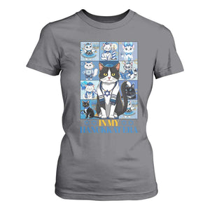 Hanukkah Cat T Shirt For Women In My Hanukkat Era Cute Jewish Cats TS09 Charcoal Print Your Wear