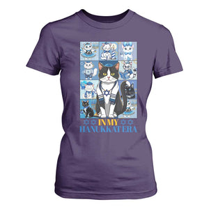 Hanukkah Cat T Shirt For Women In My Hanukkat Era Cute Jewish Cats TS09 Purple Print Your Wear