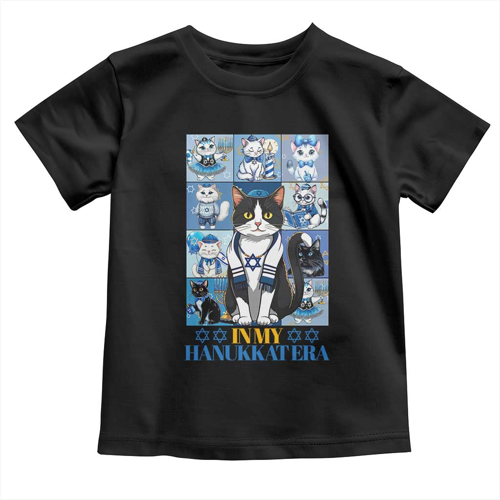 Hanukkah Cat Toddler T Shirt In My Hanukkat Era Cute Jewish Cats TS09 Black Print Your Wear