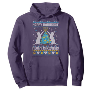 Hanukkah Christmas Cat Hoodie Happy Hanukkat Meowy Christmas TS09 Purple Print Your Wear