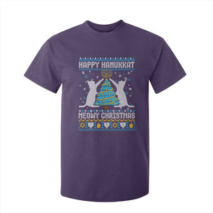 Hanukkah Christmas Cat T Shirt For Kid Happy Hanukkat Meowy Christmas TS09 Purple Print Your Wear