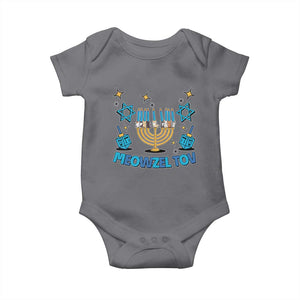 Funny Hanukkah Cat Baby Onesie Meowzel Tov Jewish Chanukkah TS09 Charcoal Print Your Wear