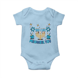 Funny Hanukkah Cat Baby Onesie Meowzel Tov Jewish Chanukkah TS09 Light Blue Print Your Wear