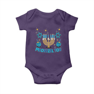 Funny Hanukkah Cat Baby Onesie Meowzel Tov Jewish Chanukkah TS09 Purple Print Your Wear