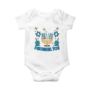 Funny Hanukkah Cat Baby Onesie Meowzel Tov Jewish Chanukkah TS09 White Print Your Wear