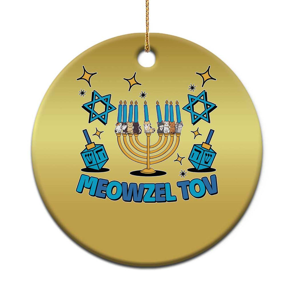 Funny Hanukkah Cat Christmas Ornament Meowzel Tov Jewish Chanukkah TS09 Print Your Wear