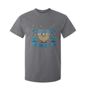 Funny Hanukkah Cat T Shirt For Kid Meowzel Tov Jewish Chanukkah TS09 Charcoal Print Your Wear