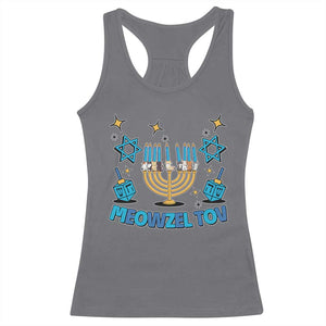 Funny Hanukkah Cat Racerback Tank Top Meowzel Tov Jewish Chanukkah TS09 Charcoal Print Your Wear