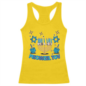 Funny Hanukkah Cat Racerback Tank Top Meowzel Tov Jewish Chanukkah TS09 Daisy Print Your Wear