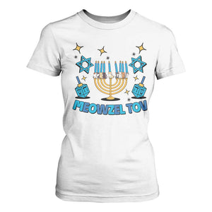 Funny Hanukkah Cat T Shirt For Women Meowzel Tov Jewish Chanukkah TS09 White Print Your Wear