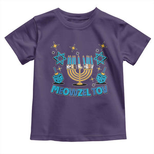 Funny Hanukkah Cat Toddler T Shirt Meowzel Tov Jewish Chanukkah TS09 Purple Print Your Wear