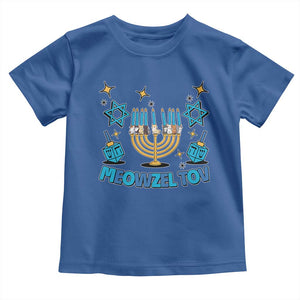 Funny Hanukkah Cat Toddler T Shirt Meowzel Tov Jewish Chanukkah TS09 Royal Blue Print Your Wear