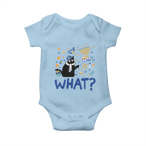 Funny Hanukkah Cat What Baby Onesie TS09 Light Blue Print Your Wear