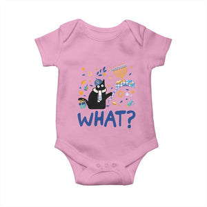 Funny Hanukkah Cat What Baby Onesie TS09 Light Pink Print Your Wear