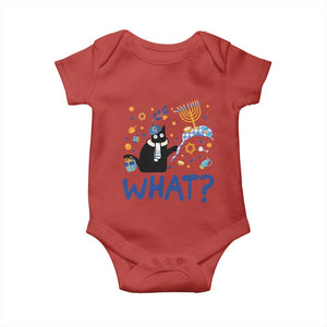 Funny Hanukkah Cat What Baby Onesie TS09 Red Print Your Wear