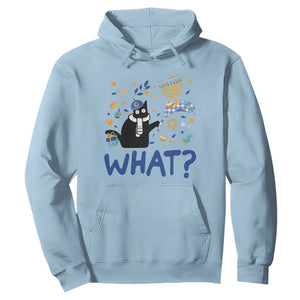 Funny Hanukkah Cat What Hoodie TS09 Light Blue Print Your Wear