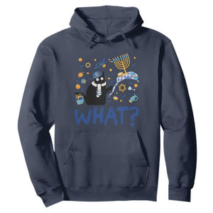 Funny Hanukkah Cat What Hoodie TS09 Navy Print Your Wear