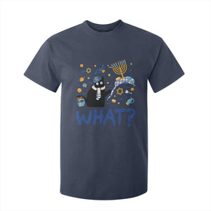 Funny Hanukkah Cat What T Shirt For Kid TS09 Navy Print Your Wear