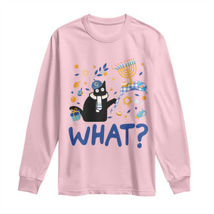 Funny Hanukkah Cat What Long Sleeve Shirt TS09 Light Pink Print Your Wear