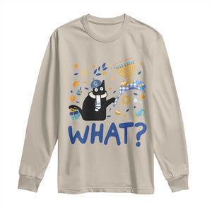 Funny Hanukkah Cat What Long Sleeve Shirt TS09 Sand Print Your Wear