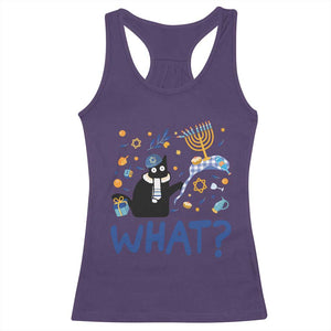 Funny Hanukkah Cat What Racerback Tank Top TS09 Purple Print Your Wear