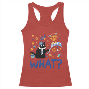 Funny Hanukkah Cat What Racerback Tank Top TS09 Red Print Your Wear