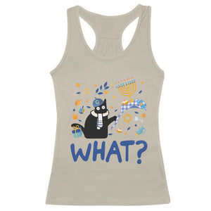 Funny Hanukkah Cat What Racerback Tank Top TS09 Sand Print Your Wear